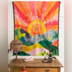 Natural Life Sunshine wall Colorful Mountain Tapestry NIP